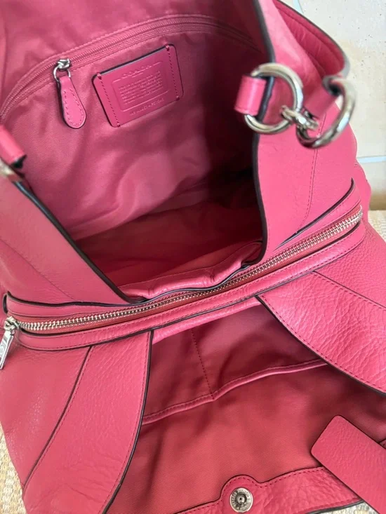 Coach Pink Pebbled Leather Shoulder Bag - Picture 2 of 2